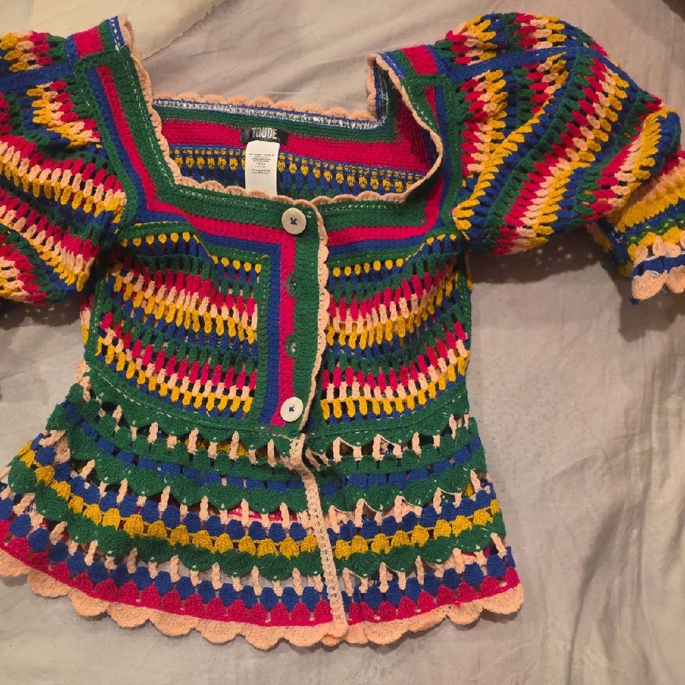 Colorful Crochet Cardigan